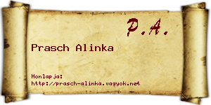Prasch Alinka névjegykártya